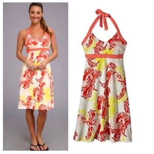 Patagonia Iliana Halter Dress Tropical Orange Yellow Beach NWT
